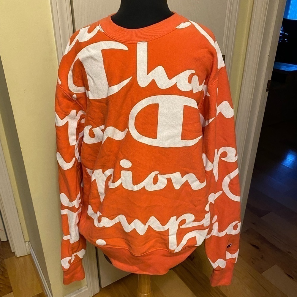 Champion reverse weave oversized logo sweatshirt large